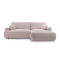 ECKSOFA FUGO Boucle Rosa L - Rechts - Schwarz/Rosa, Kunststoff/Textil (260/168cm) - Luxkor24