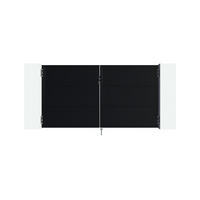 STAHLFLÜGELTOR Nali Mattschwarz 3m H.160cm - Schwarz, Metall (293/160cm) - Casanoov