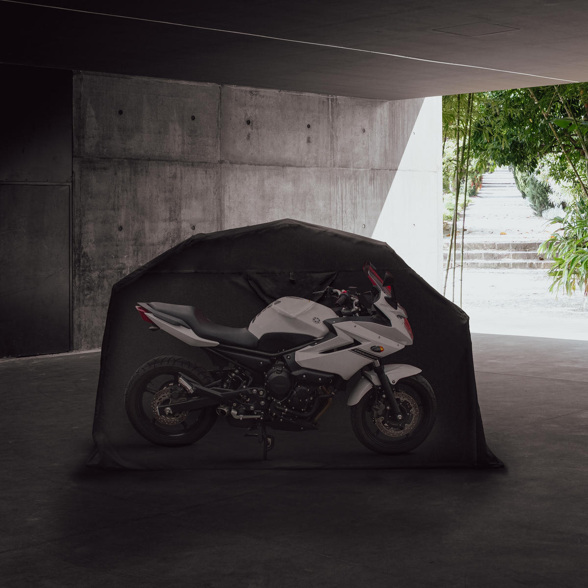 MOTORRAD GARAGENZELT XL - Schwarz, Textil (105/1/270cm) - Monstershop