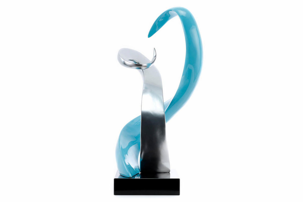 SKULPTUR Blau 45/63 cm - Blau/Silberfarben, Stein (8.75/63/28cm) - KUNSTLOFT