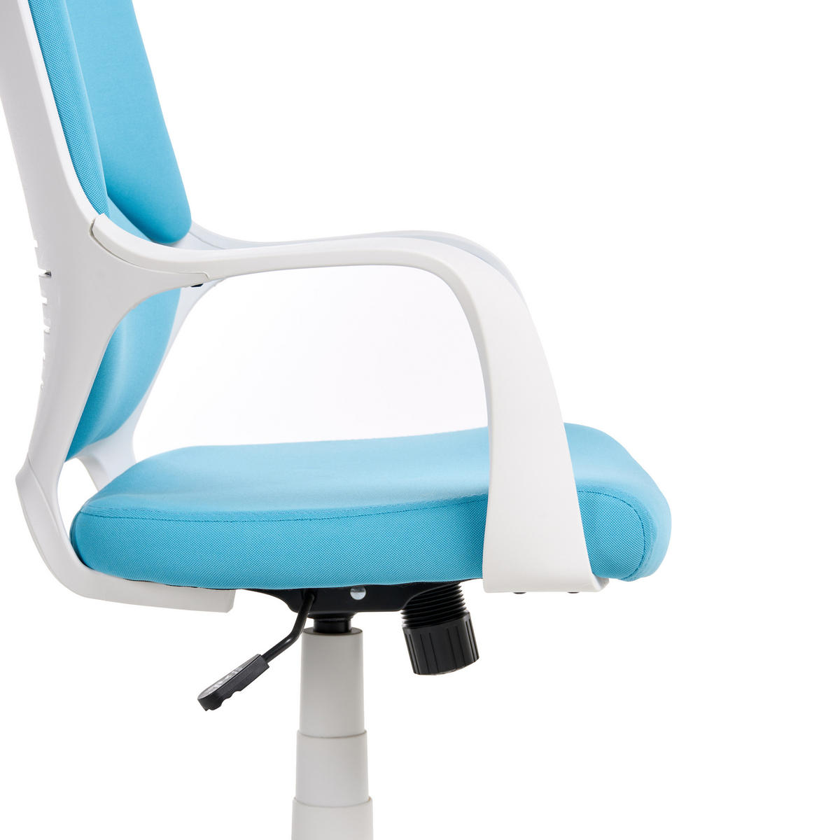 BÜROSTUHL Blau Delight - Blau/Weiß, Textil (64/116/64cm) - Beliani