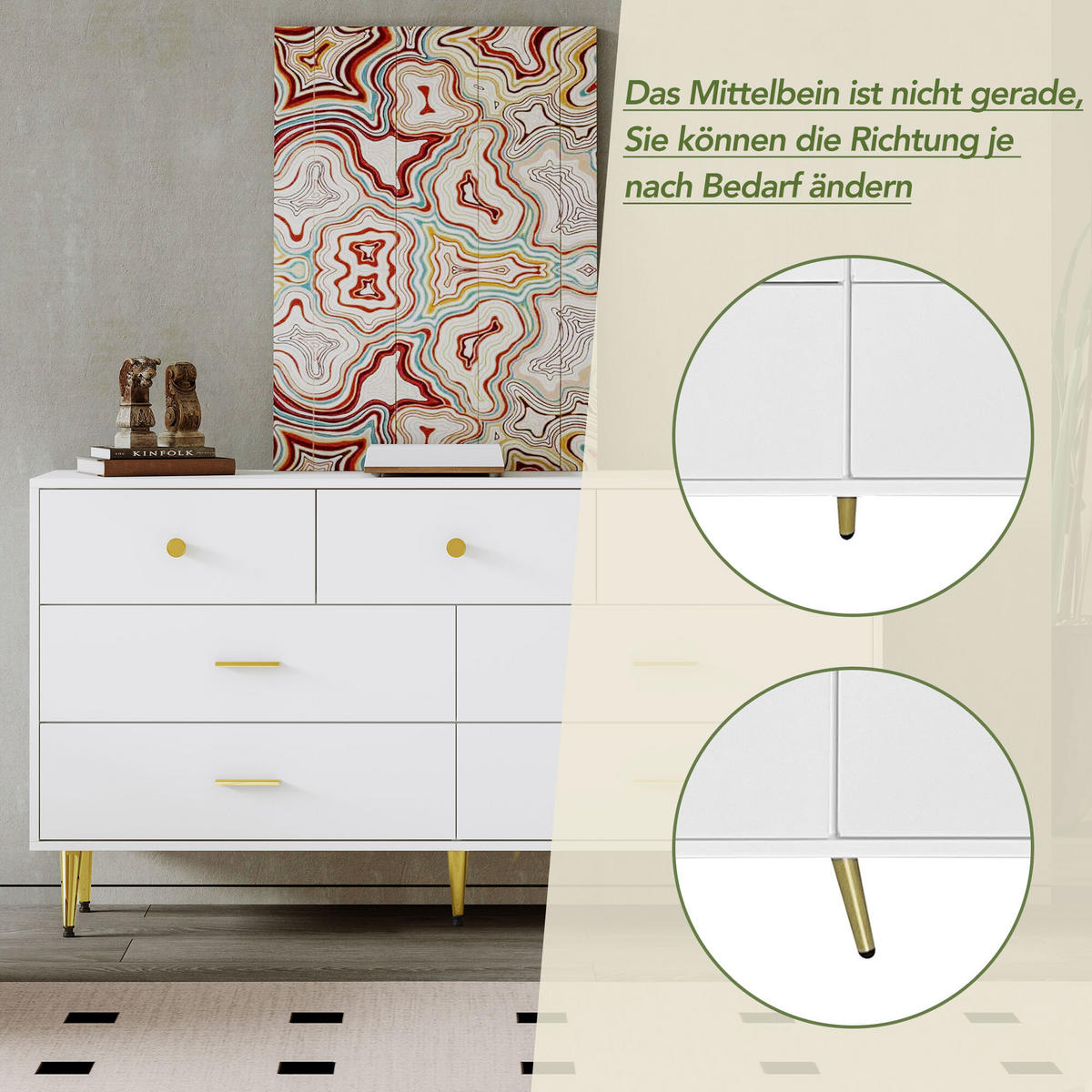 SIDEBOARD Weiß 140/35/76 cm - Weiß, Holzwerkstoff (35/76/140cm) - Urban Meuble