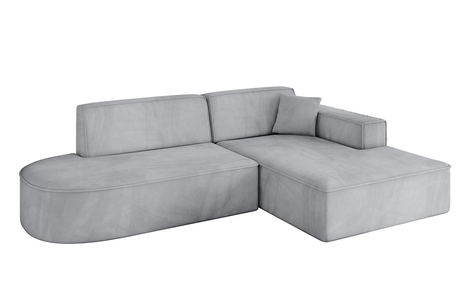 ECKSOFA Ottomane Rechts IREA-L1-v4 - 232x165x77 cm Grau - Titanfarben, Holzwerkstoff/Textil (232/165cm) - ALTDECOR
