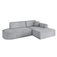 ECKSOFA Ottomane Rechts IREA-L1-v4 - 232x165x77 cm Grau - Titanfarben, Holzwerkstoff/Textil (232/165cm) - ALTDECOR