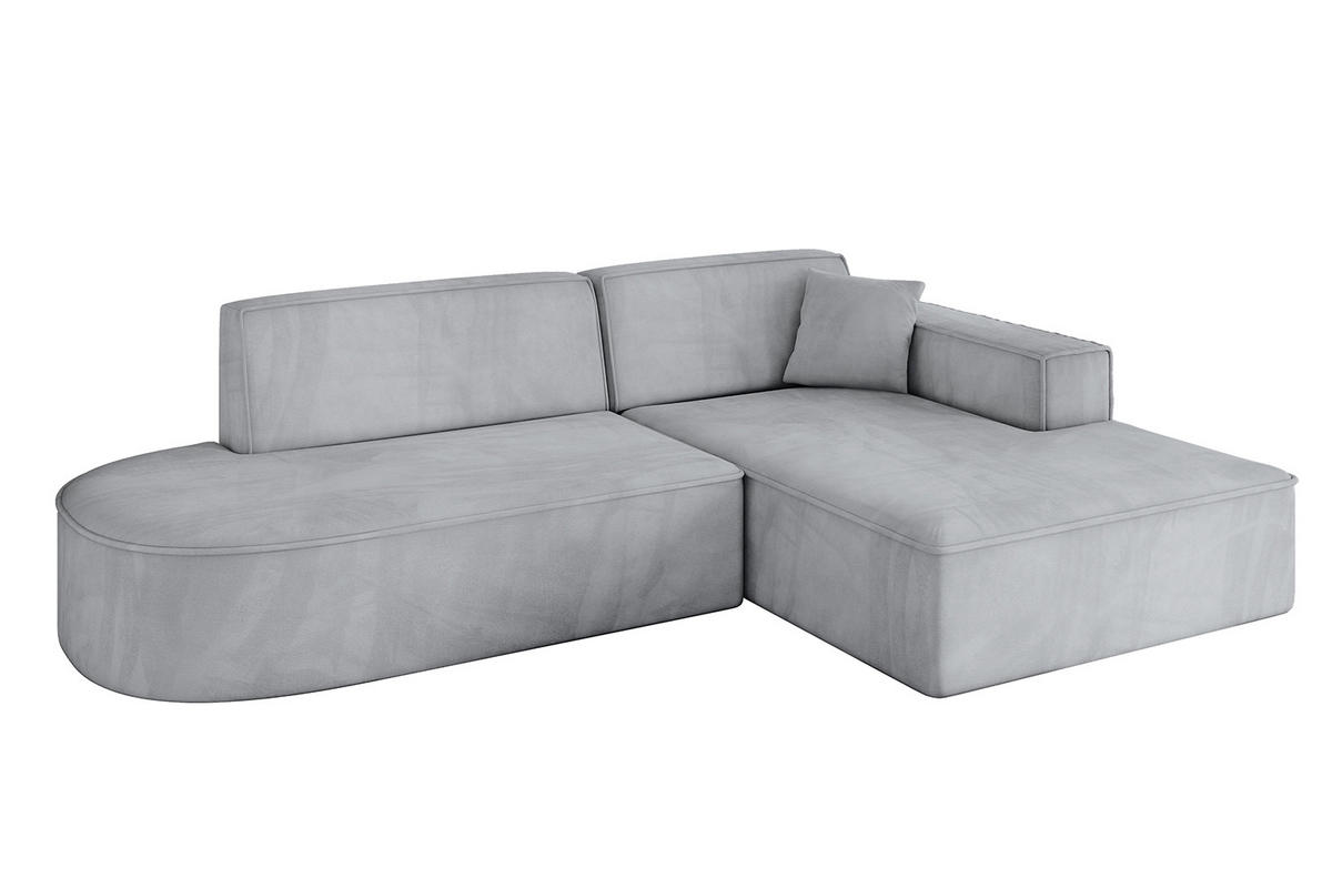 ECKSOFA Ottomane Rechts IREA-L1-v4 - 232x165x77 cm Grau - Titanfarben, Holzwerkstoff/Textil (232/165cm) - ALTDECOR