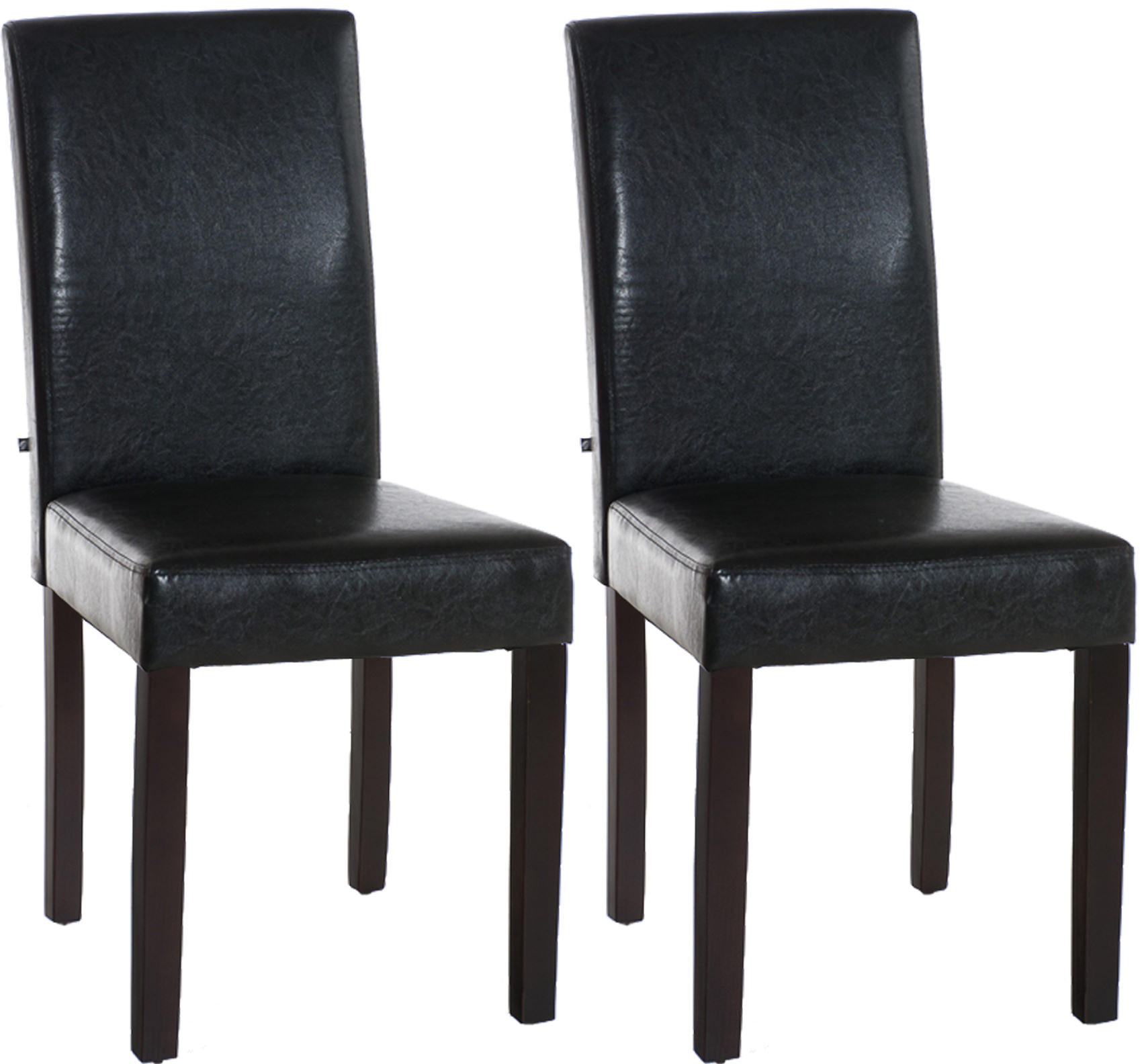 ESSZIMMERSTUHL Ines, 2er Set Kunstleder, Gestell Holz Dunkelbraun Braun - Dunkelbraun/Braun, Holz/Textil (41/91/47cm) - TPFLiving