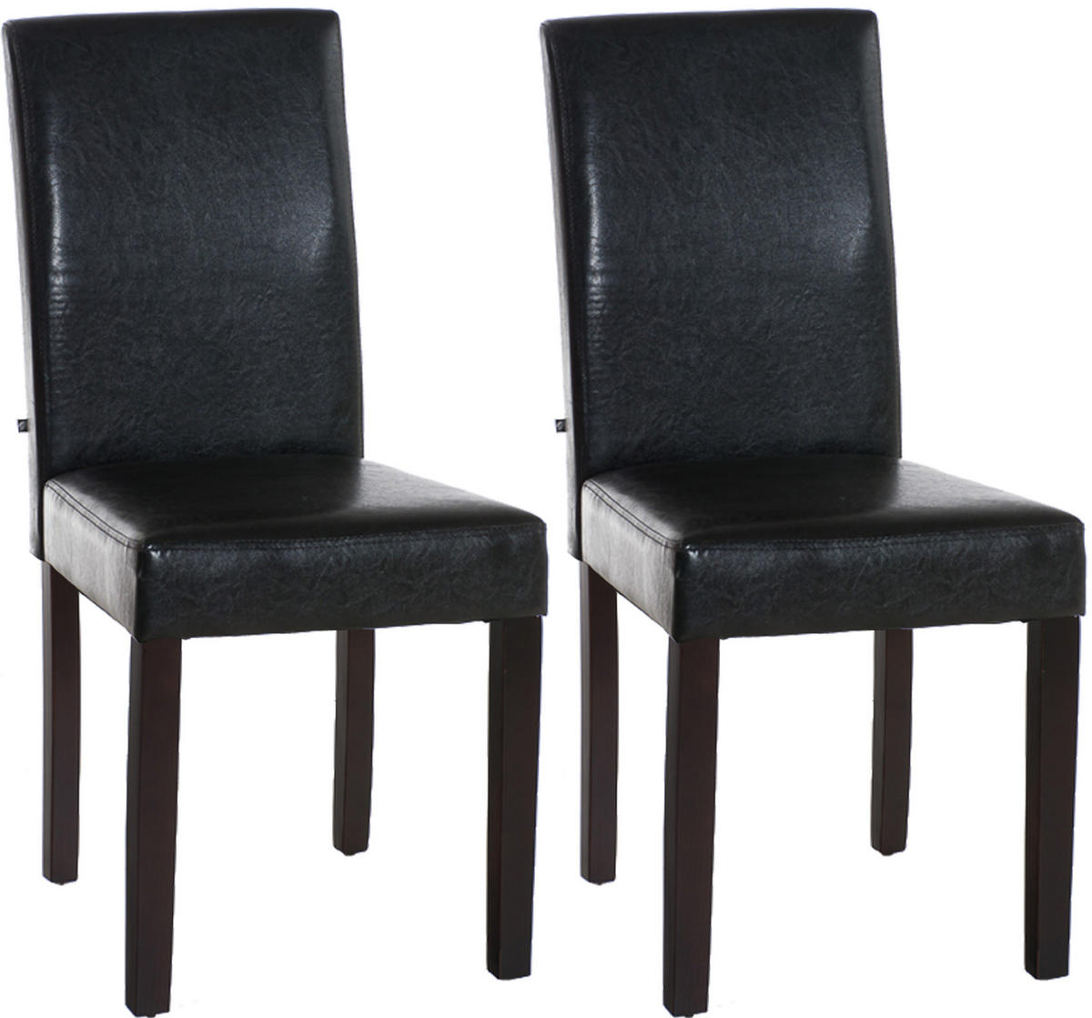 ESSZIMMERSTUHL Ines, 2er Set Kunstleder, Gestell Holz Dunkelbraun Braun - Dunkelbraun/Braun, Holz/Textil (41/91/47cm) - TPFLiving