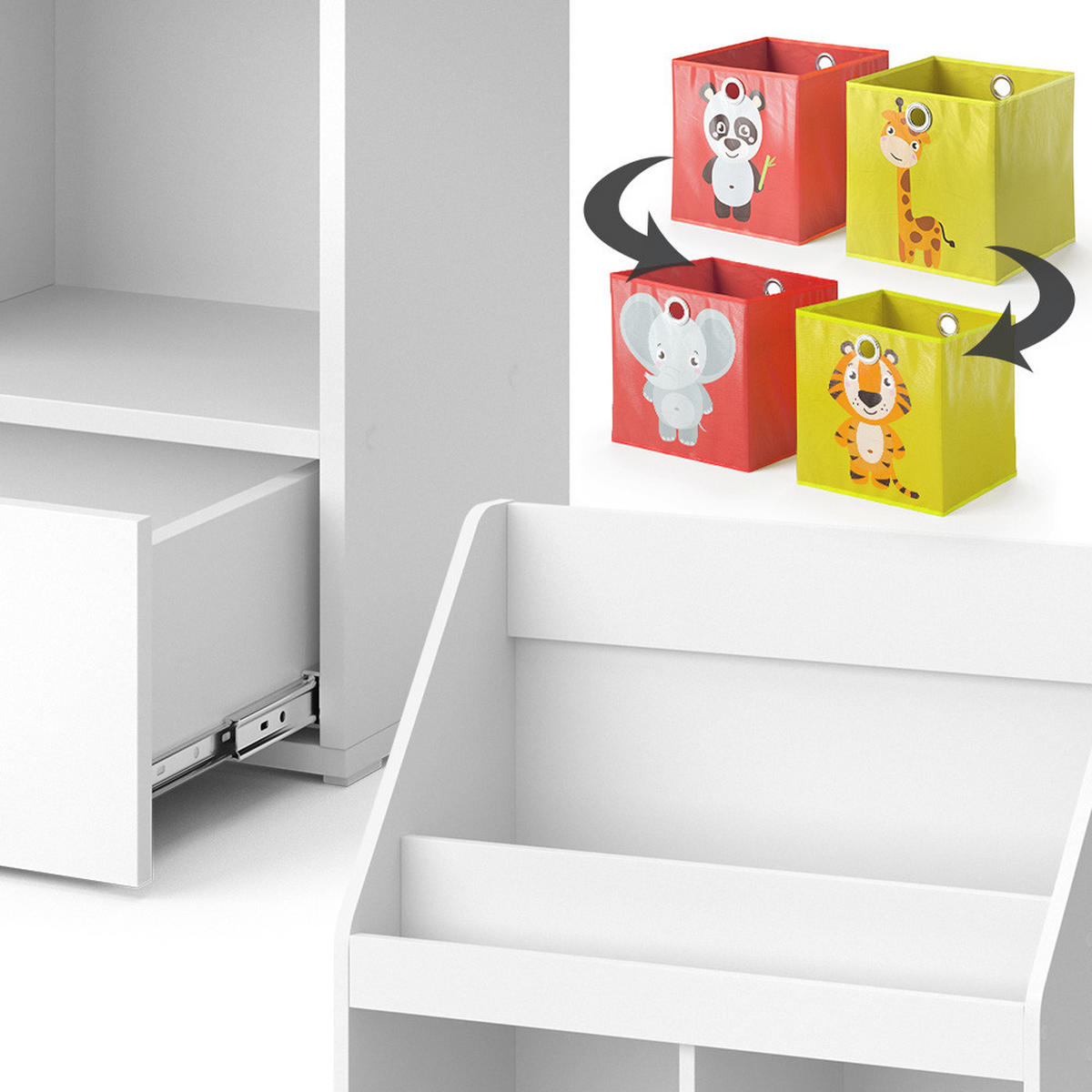 DĚTSKÁ POLIČKA Luigi Bílá - bílá, kompozitní dřevo (72/96.2/31.2cm) - Vicco