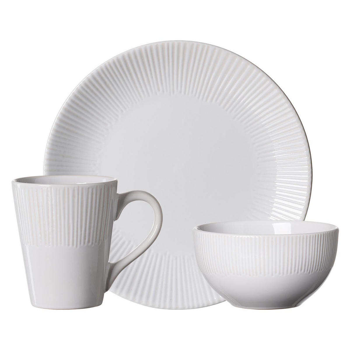 FRÜHSTÜCKS-SET Banda Weiß 18er Set - Weiß, Keramik (1/1/1cm) - Ritzenhoff Breker