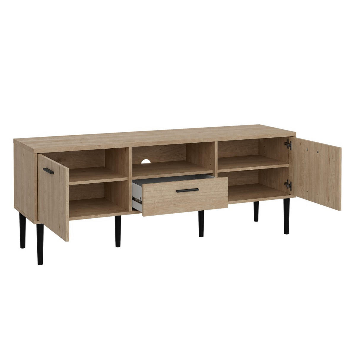TV-MÖBEL, Media, Nussbaum, Holzwerkstoff / Metall, 148 x 40 x 57 cm - Nussbaumfarben, Holzwerkstoff/Metall (148/57/40cm) - ebuy24