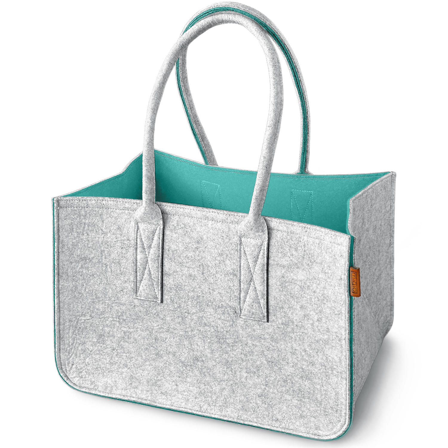 EINKAUFSKORB aus Filz - Hellgrau, Textil (40/27/40cm) - Miqio Design