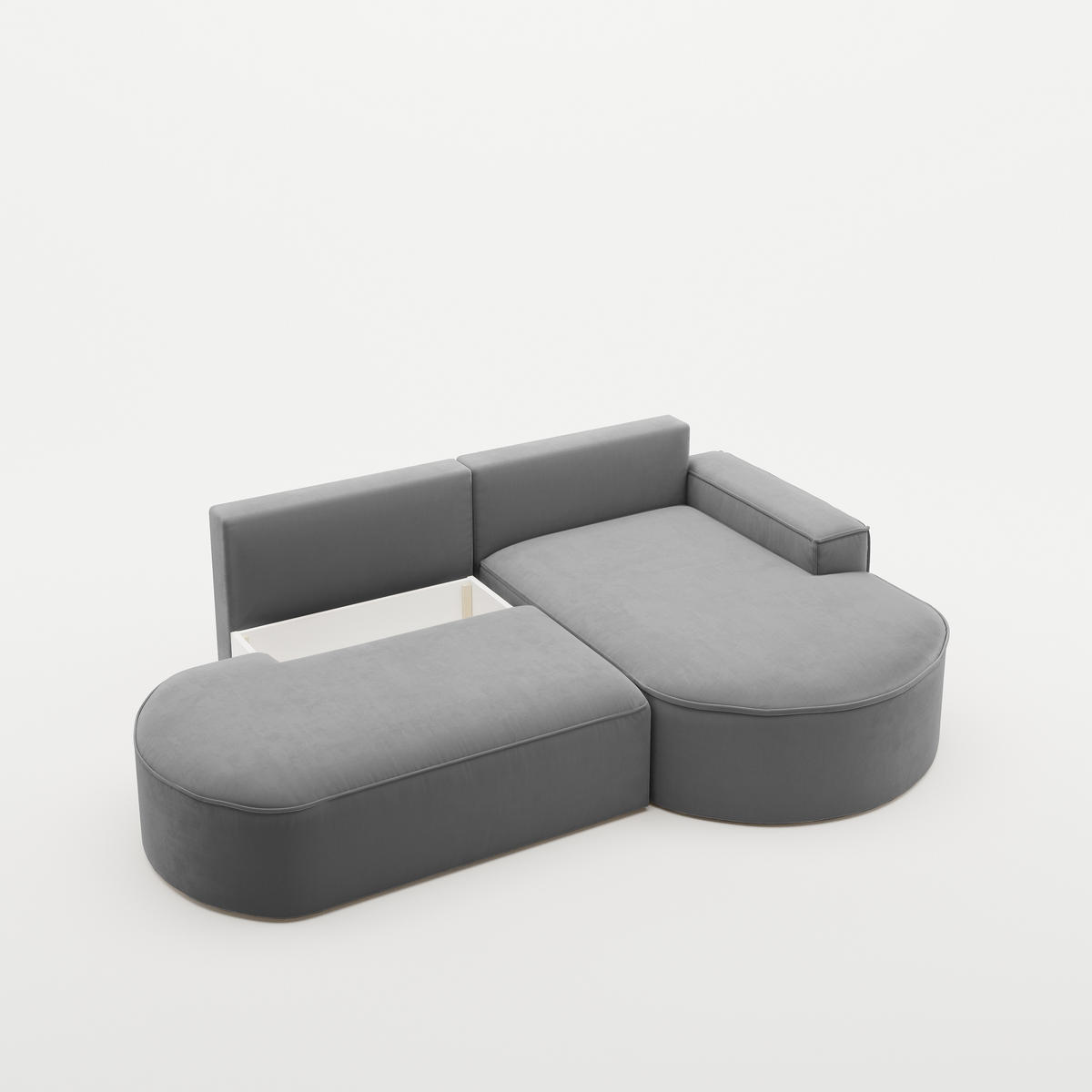 ECKSOFA Modena Pro - Komfort Und Stil Stoff Salvador Anthrazit Rechts - Anthrazit, Holz (278/179cm) - Kaiser Möbel