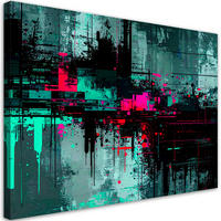 LEINWANDBILD Abstrakt Bunte Spritzer 100x70cm - Multicolor, Textil (100/70cm) - Feeby