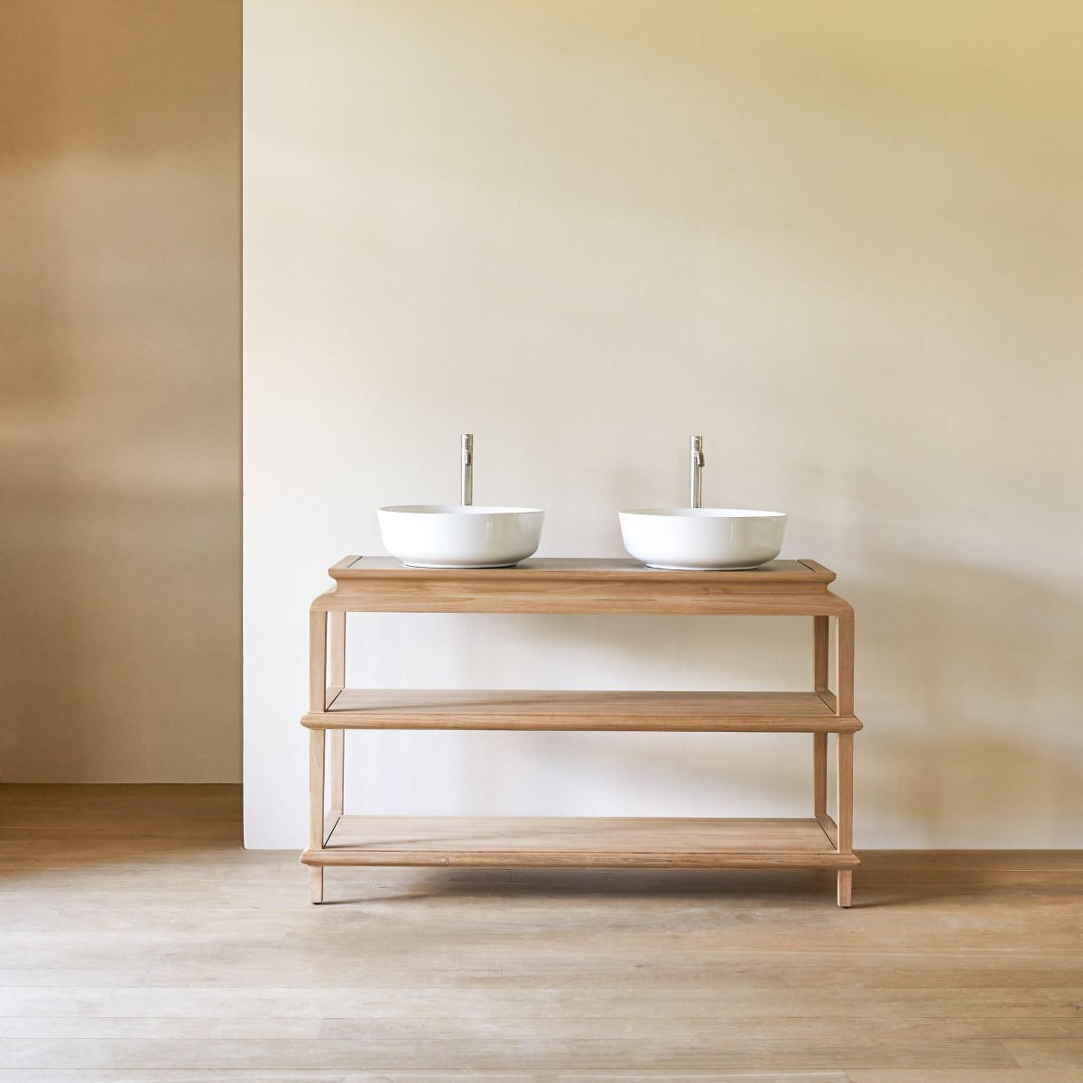 WASCHTISCHUNTERSCHRANK Achille Natur aus Teak - Naturfarben, Holz (134/80/55cm) - Tikamoon