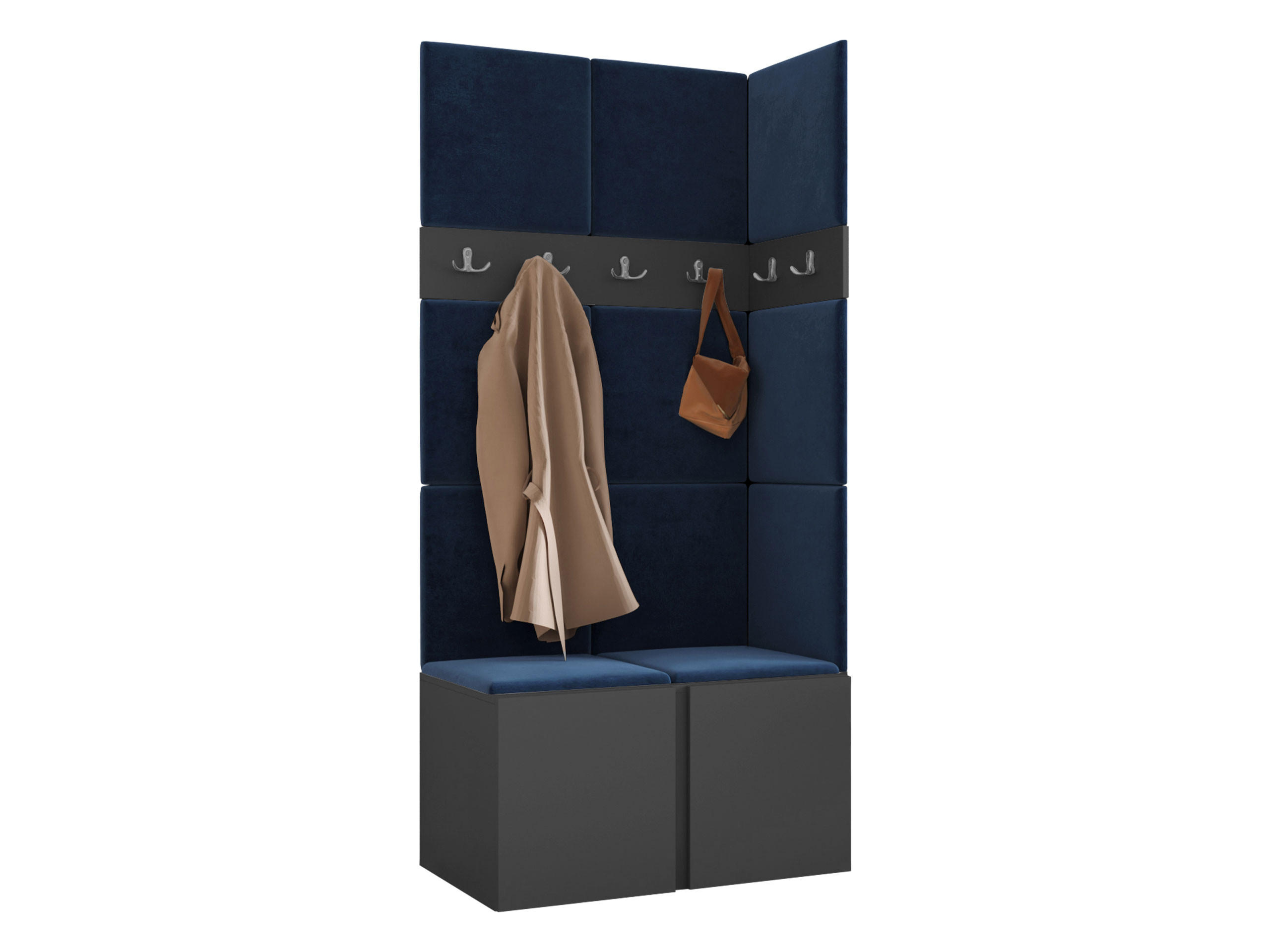 Mirjan24 Garderoben-Set Graphit, Blau 84x186x46 cm