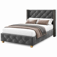 POLSTERBETT mit Lattenrost 90x200 cm Samt Grau - Grau, Metall (90/200cm) - Beauniv