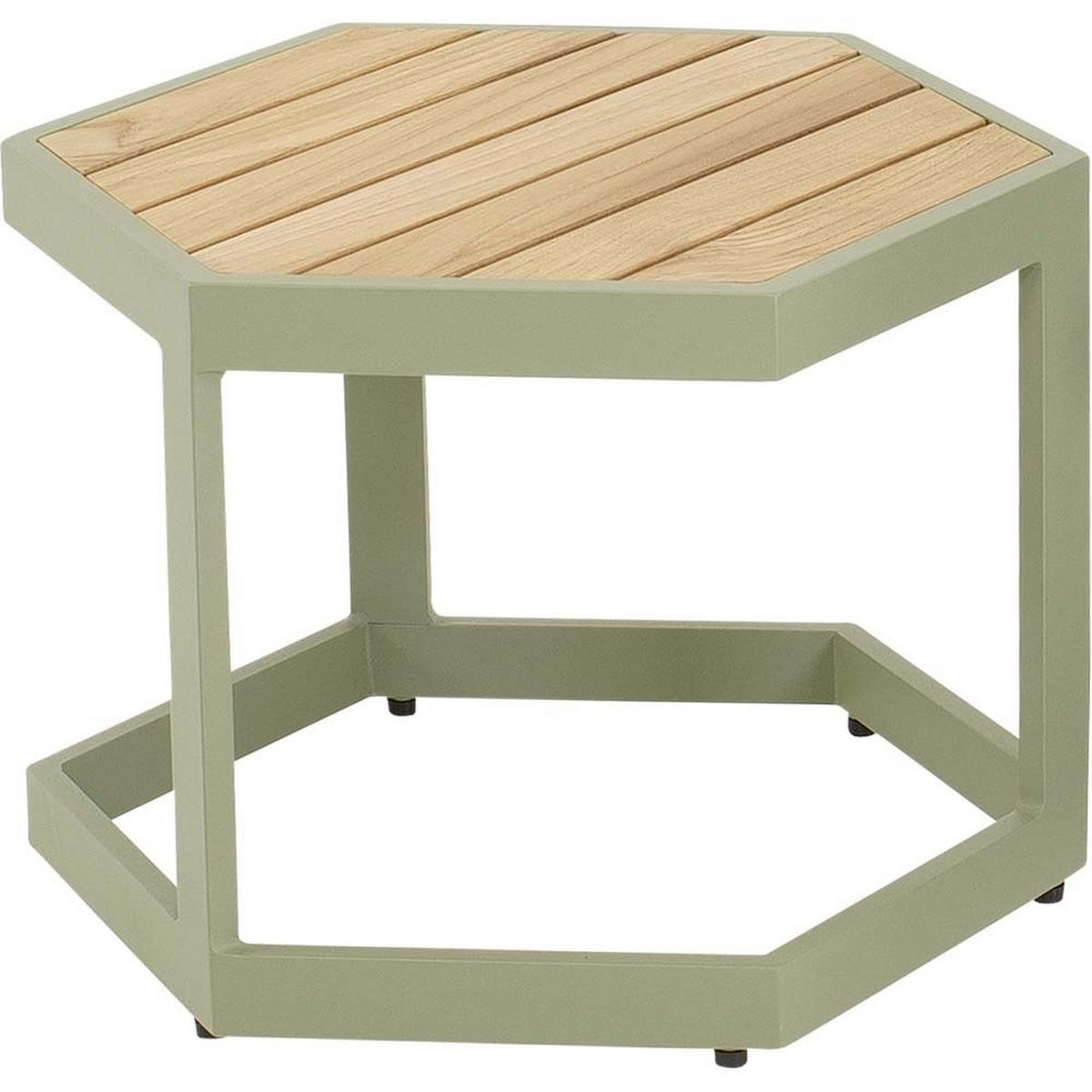 BEISTELLTISCH Esagono - Grün - 48/41,5/34 cm - Grün, Metall (48/41/34cm) - Lesli Living