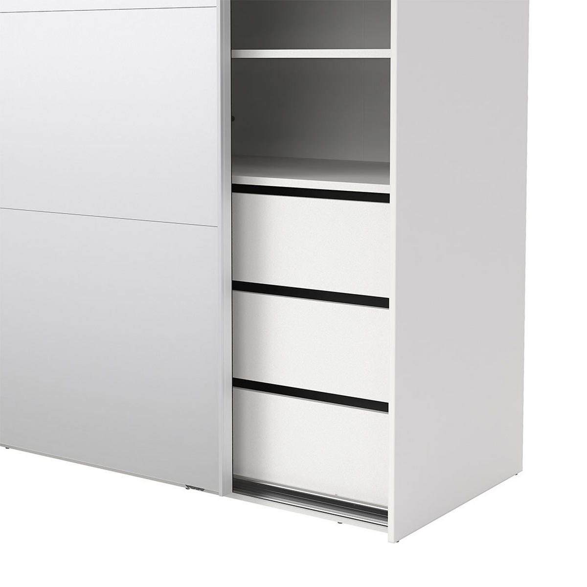 SCHIEBETÜRENSCHRANK, Catania, Weiß, Holzwerkstoff, 179 x 67 x 221 cm - Weiß, Holzwerkstoff (179/221/67cm) - ebuy24