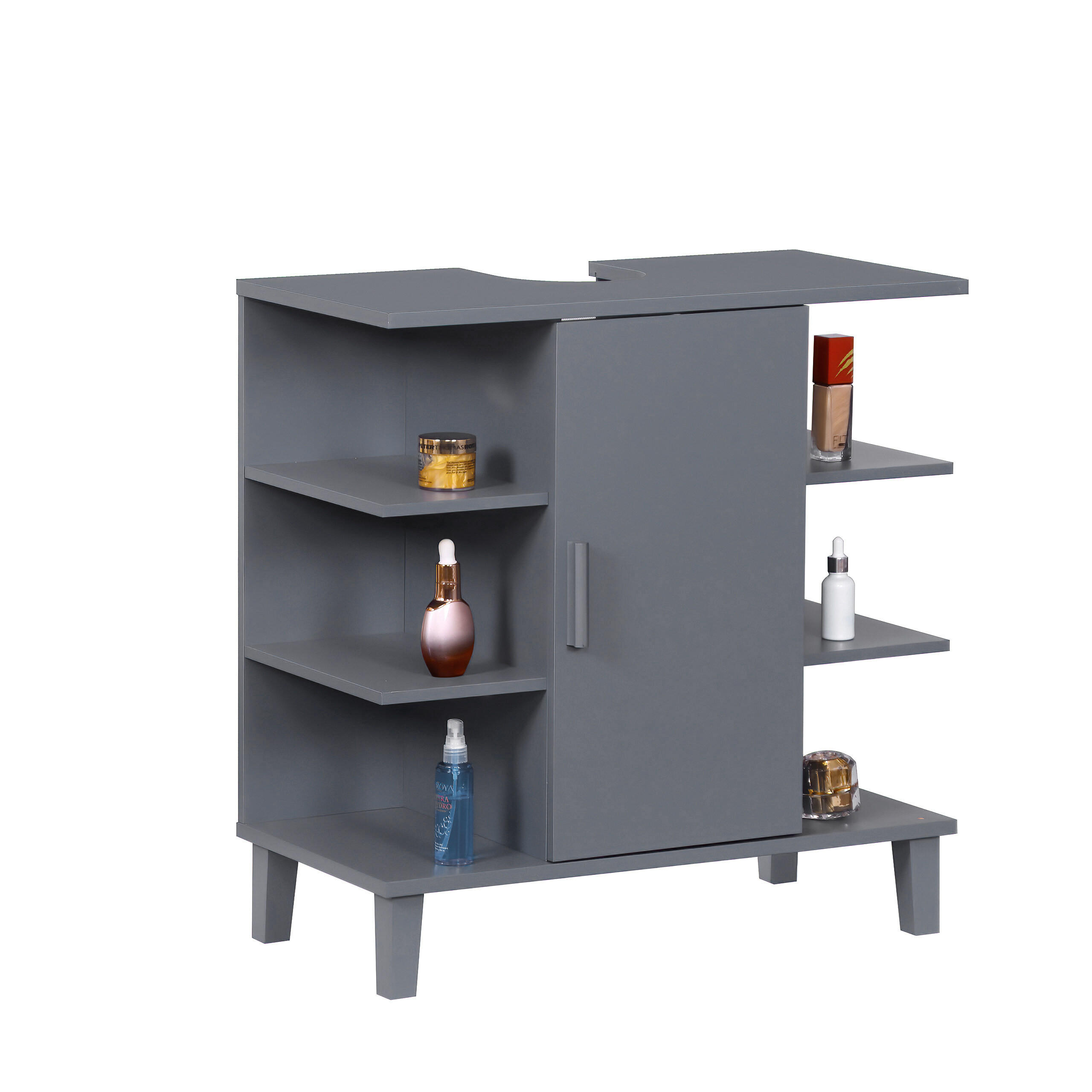 TV&Auml;TTST&Auml;LLSSK&Aring;P Gr&aring; MDF 6 hyllor 65 cm 65/64/31 cm