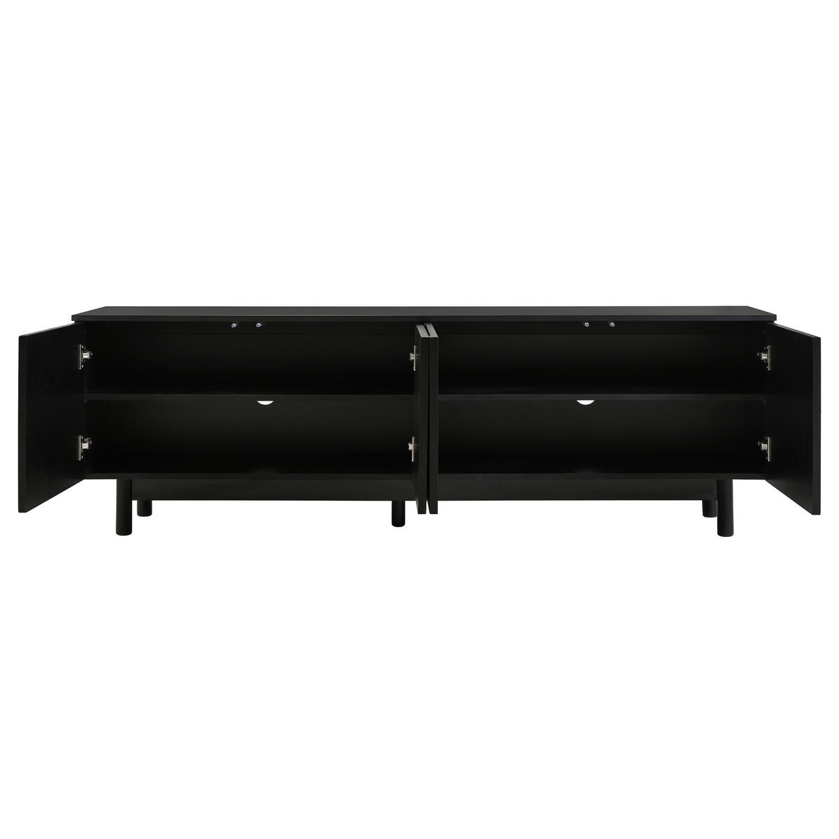 TV-ELEMENT 175/38/56 cm Schwarz mit verstellbare Einlegeplatten - Grau, Holz (175/56/38cm) - Oxeza