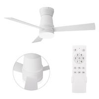 DECKENVENTILATOR mit LED-Licht, 132 cm, Weiß, 6 Stufen & Timer - Weiß, Metall (132/132/30cm) - EuroLiving