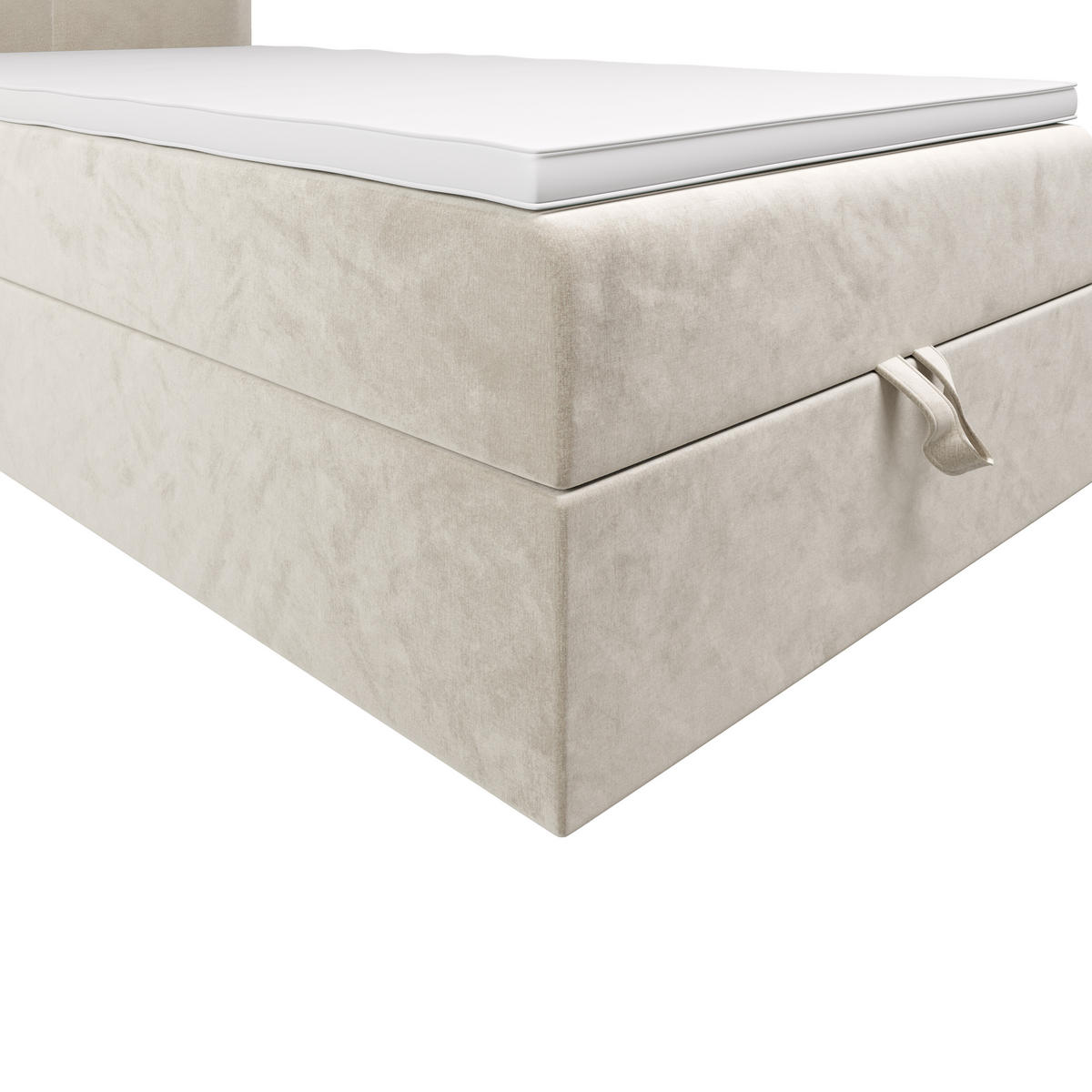BOXBETT ALTEA 90x200 Monolith 02, mit Matratze H3, Bonell und Topper, Creme - Creme, Holz/Kunststoff (90/200cm) - Bedante