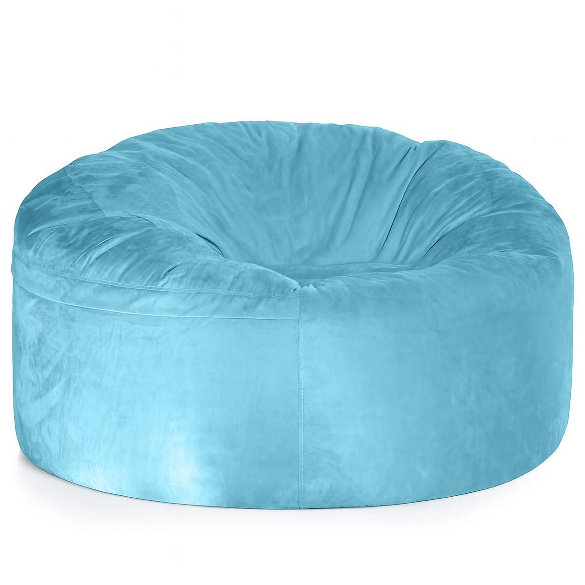 RIESEN-SITZSACK XXL JUMBO Velours 5ft - Hellblau, Textil (150/120/150cm) - Green Bean