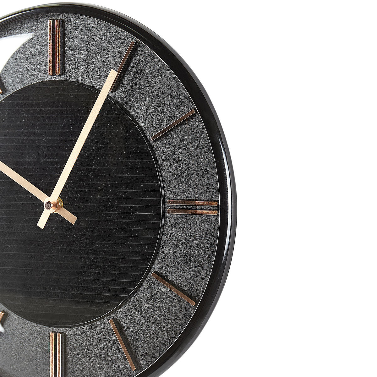 WANDUHR Kunststoff gold/schwarz Daroca - Schwarz, Kunststoff (34/34/3cm) - Beliani