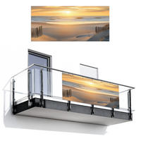 BALKON-SICHTSCHUTZ Strand - Dünen - Sonnenuntergang 200x90 cm - Sandfarben, Kunststoff (200/90cm) - MuchoWow