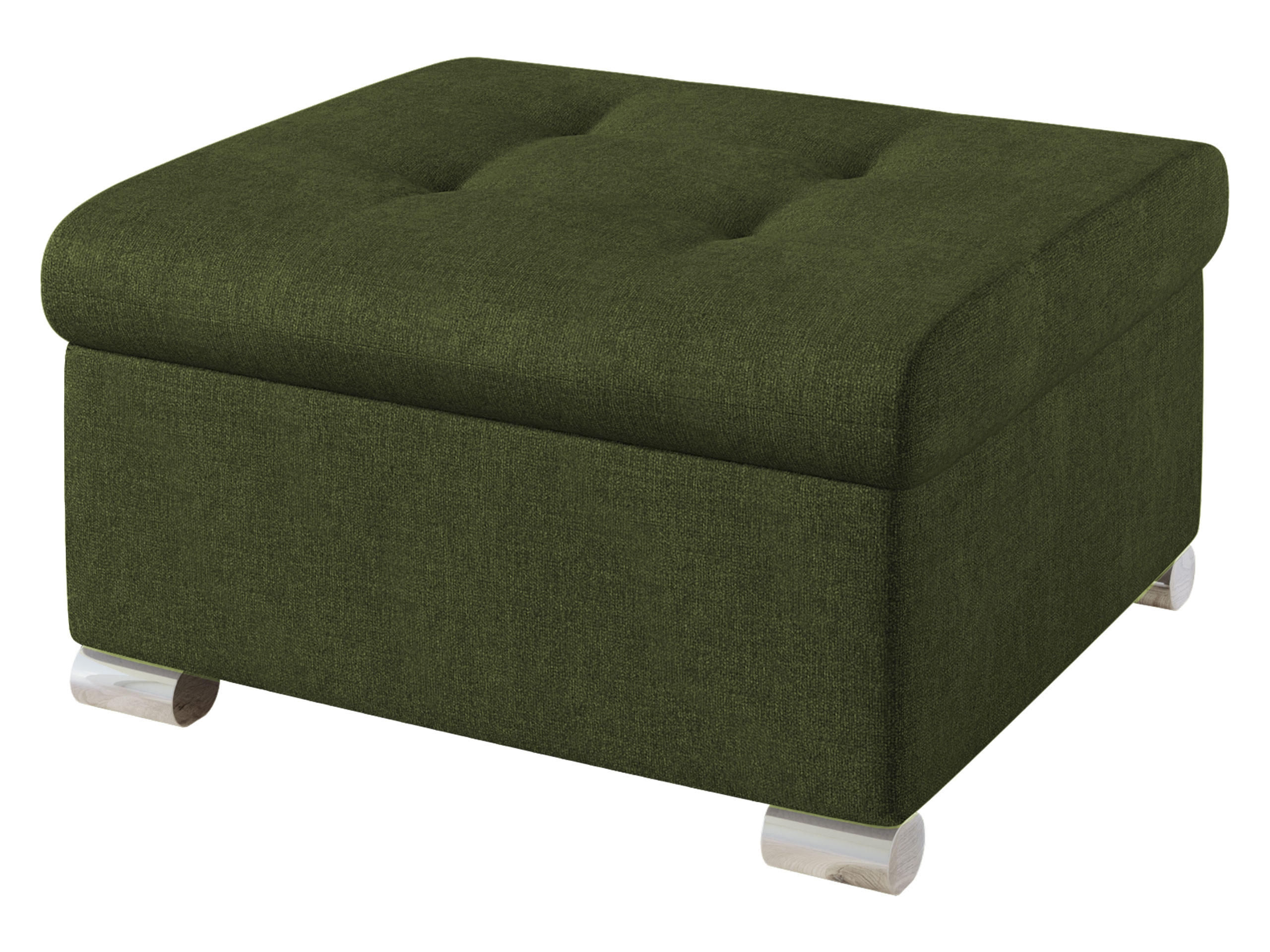 POLSTERHOCKER Niko Klein - Silberfarben/Grün, Holz/Textil (70/41/68cm) - MIRJAN24