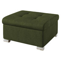 POLSTERHOCKER Niko Klein - Silberfarben/Grün, Holz/Textil (70/41/68cm) - MIRJAN24