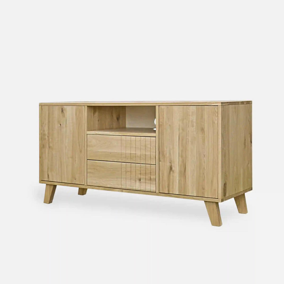 TV-SCHRANK aus Massivholz NESS - Eichefarben, Holz (150/75/40cm) - Rawood Furniture