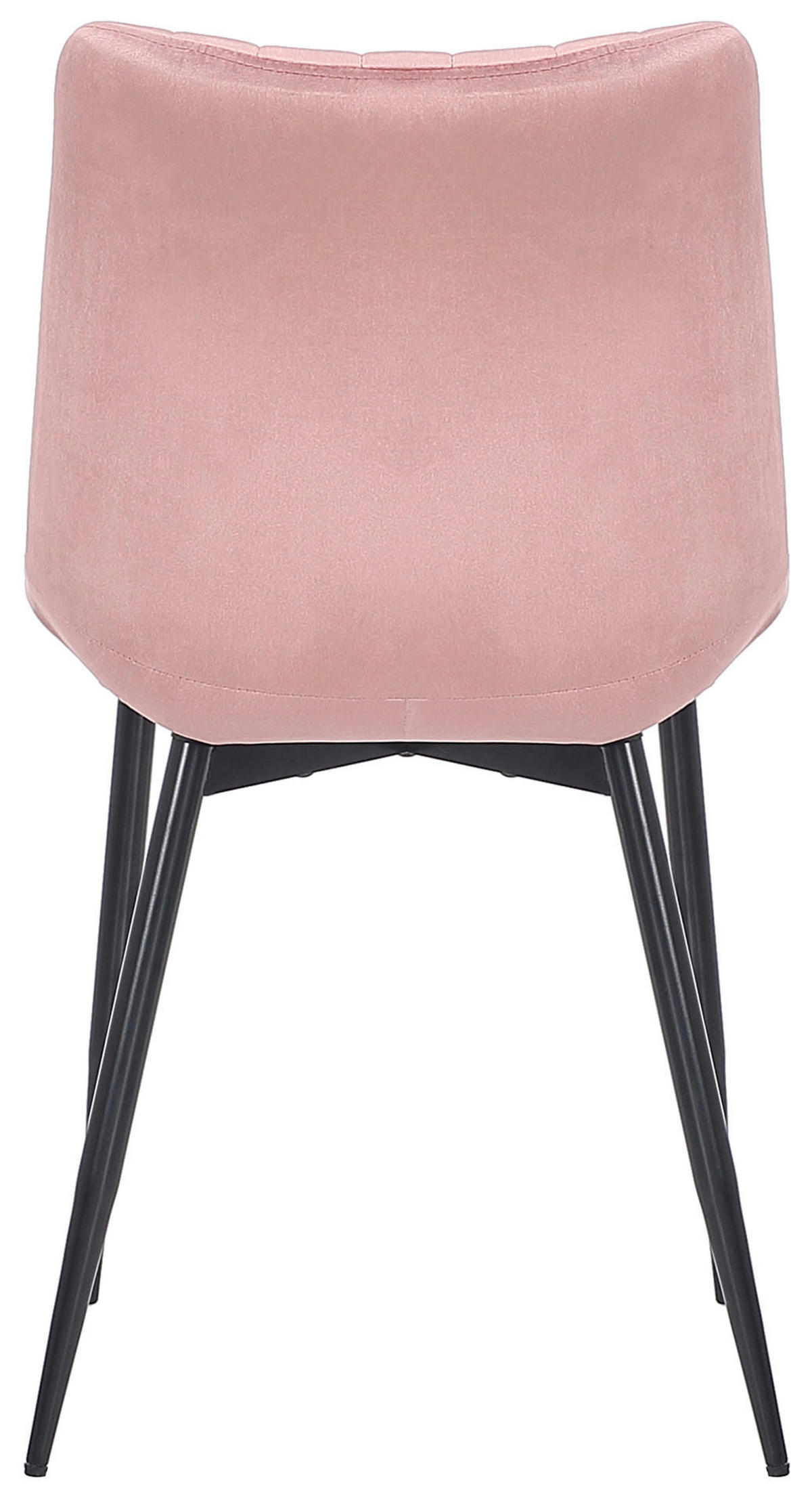STUHL 2er Set Samt pink - Pink/Schwarz, Textil/Metall (46/82/61cm) - CLP