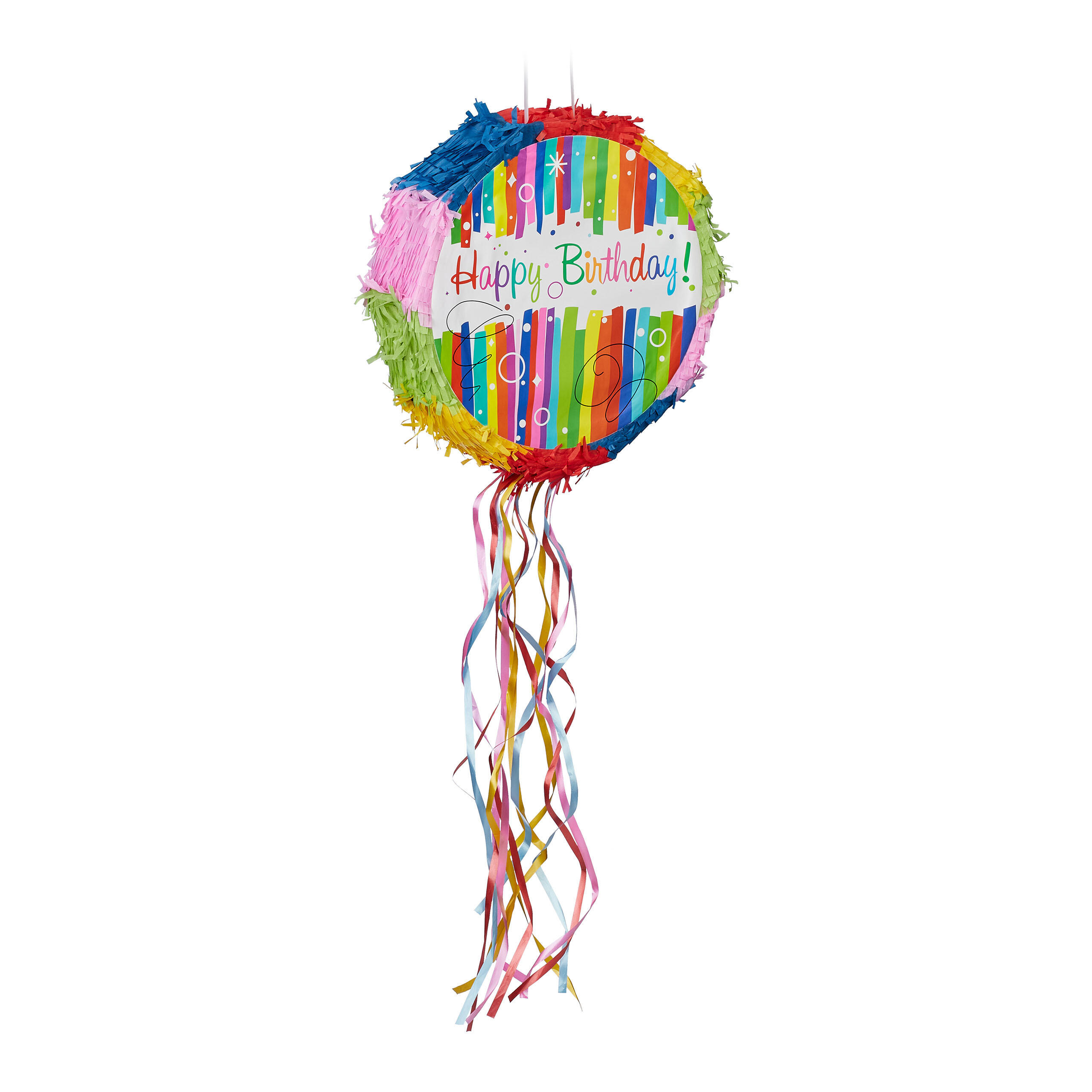 Relaxdays PIÑATA Barevná kulatá k naplnění papír