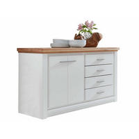 SIDEBOARD 2-trg 4 Schubladen weiß Olbia Wildeiche 141/45/82 cm - Weiß/Braun, Holz (141/82/45cm) - Casamia Massive Möbel