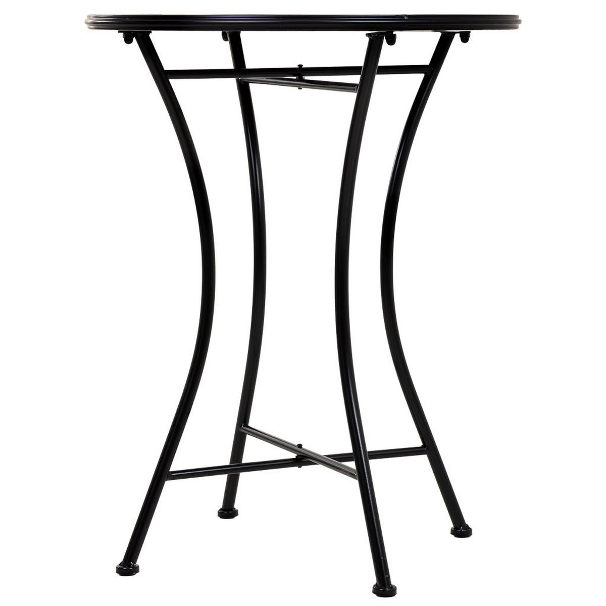 TISCH und STÜHLE, schwarz, 60x75x38cm, 3-tlg. - Schwarz, Metall - Wanderlust