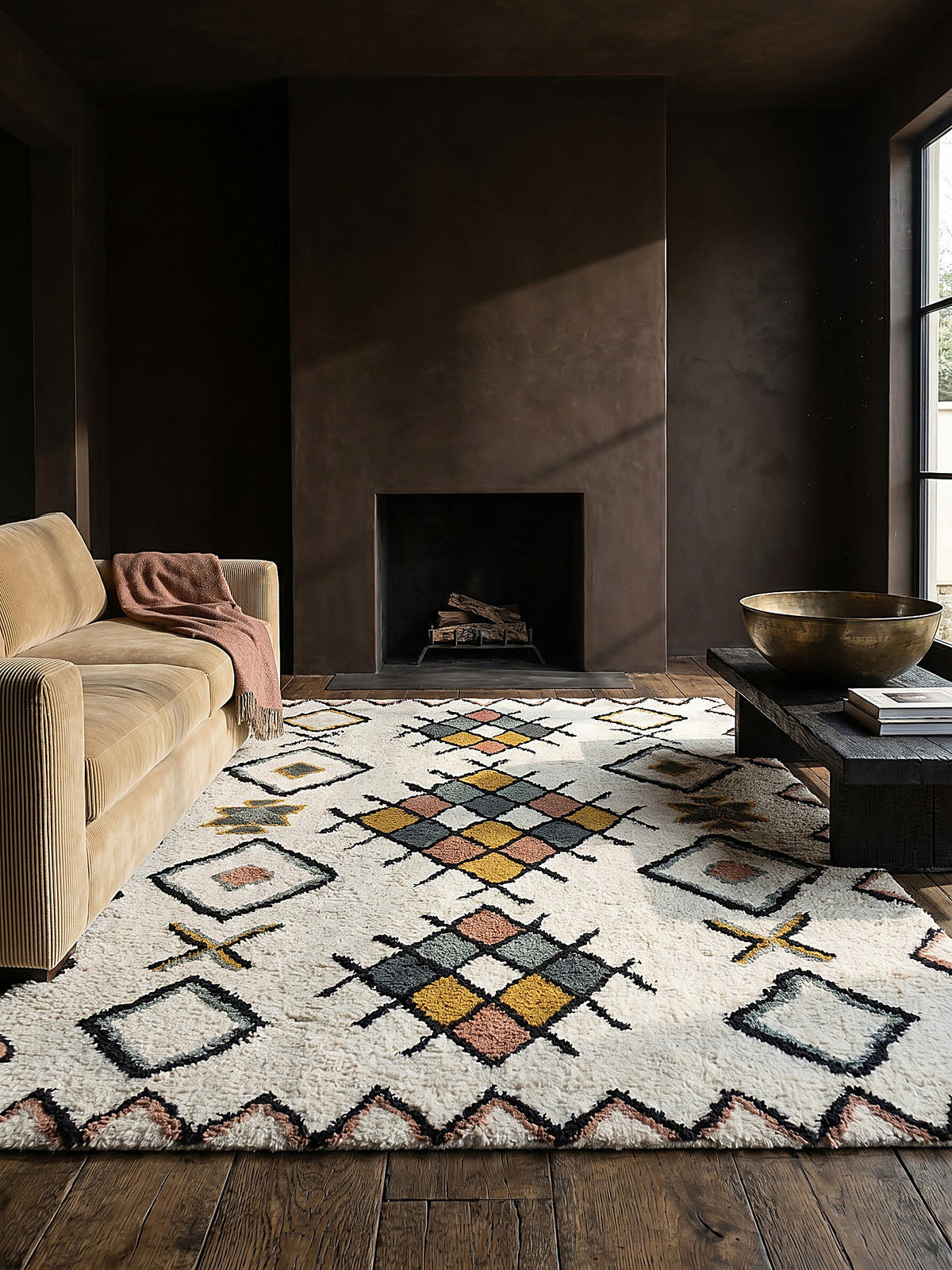 TEPPICH Hochflor Zottelig aus Wolle, Berber Stil, Shaggy Multicolor Rechteckig 120x170 - Multicolor, Textil (120/170cm) - KADIMA DESIGN