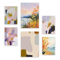 POSTER Set Mit 6 See Sonnenuntergang In Zusammenfassungen A3 & A4 Rahmenlos - Klar, Papier (29/3cm) - Nacnic