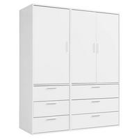 KLEIDERSCHRANK Der Grenzenlose - Weiß, Holzwerkstoff (150/187/58cm) - Mokebo