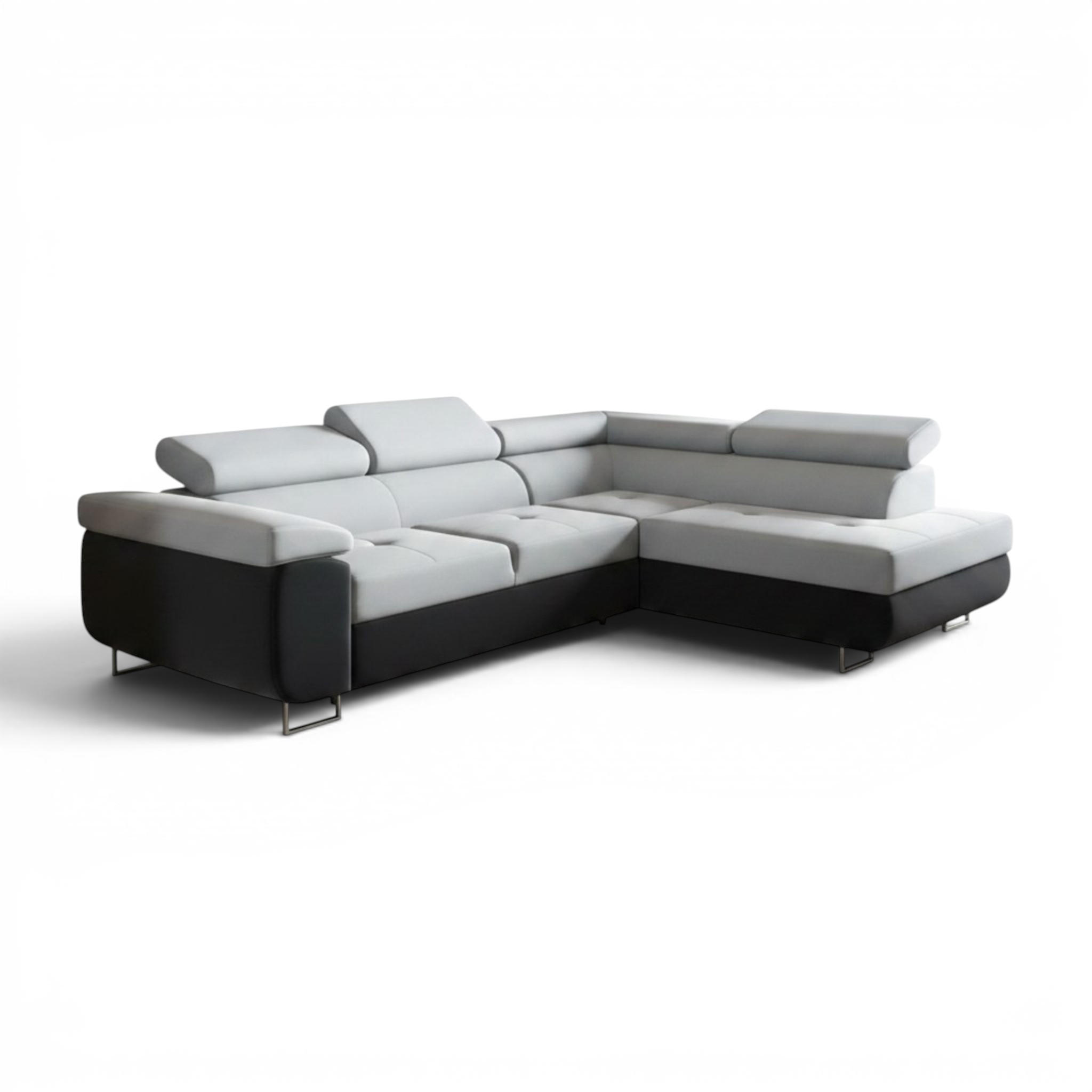 ECKSOFA Jade Mit Schlaffunktion - Anthrazit, Holzwerkstoff/Textil (275/202cm) - Fun Möbel