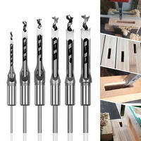 BOHRER – Vierkantloch, geeignet für Holzbearbeitung, 6,4/8/9,5/12,5/14/16 mm - Silberfarben, Metall (26.5/17.2/2.4cm) - DCA
