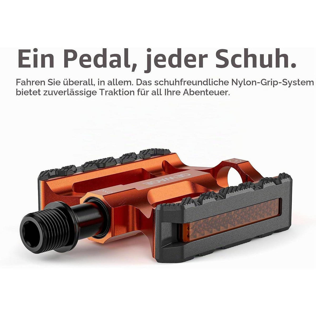 FAHRRADPEDALE Aluminium Orange mit Reflektor - Orange, Metall (7.5/1.5/11cm)