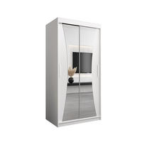 SCHWEBETÜRENSCHRANK 200/100/62 2-türig - Silberfarben/Weiß, Holz/Kunststoff (100/200/62cm) - Abiks Möbel