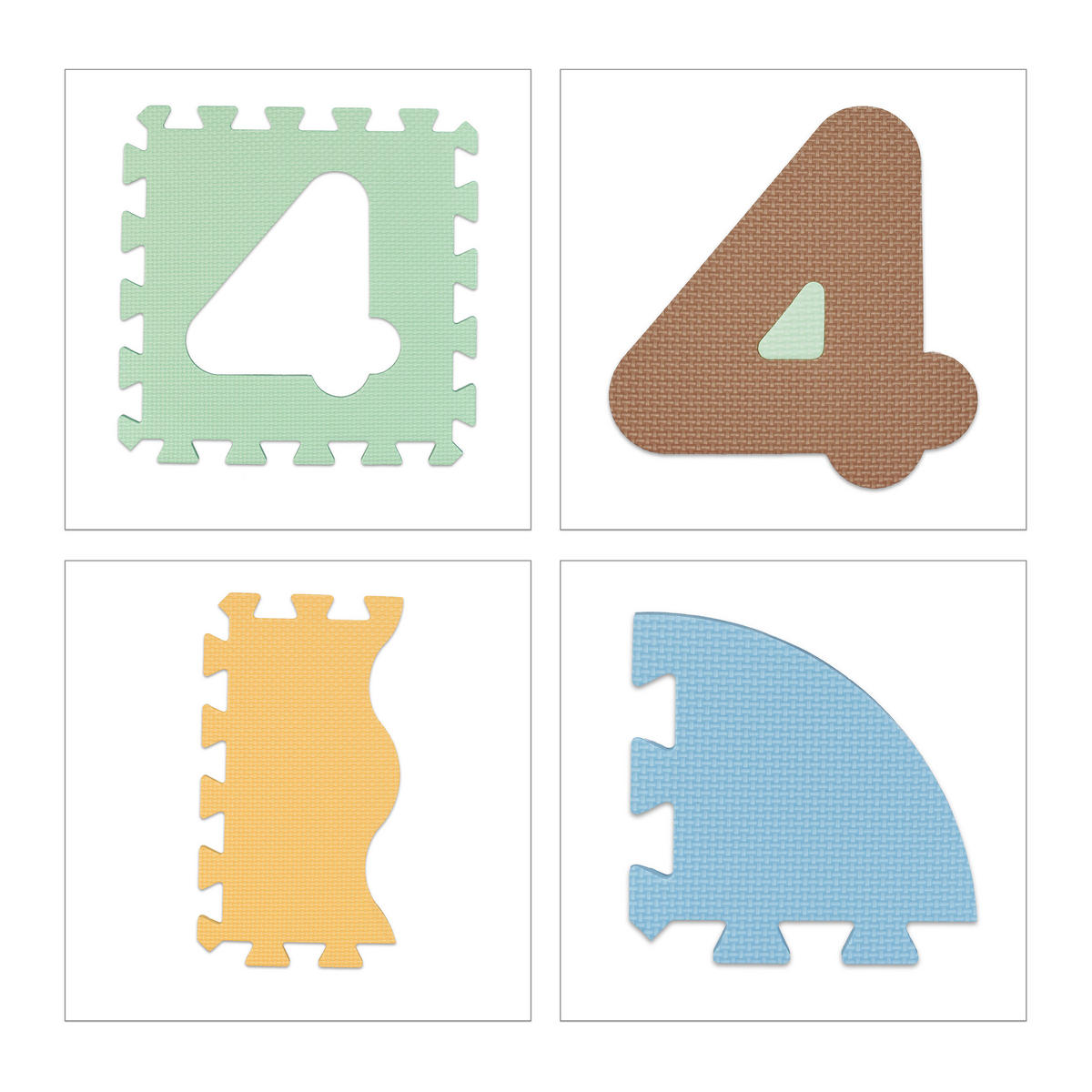 34-TLG.PUZZLEMATTE - Multicolor, Textil (30/30cm) - Relaxdays