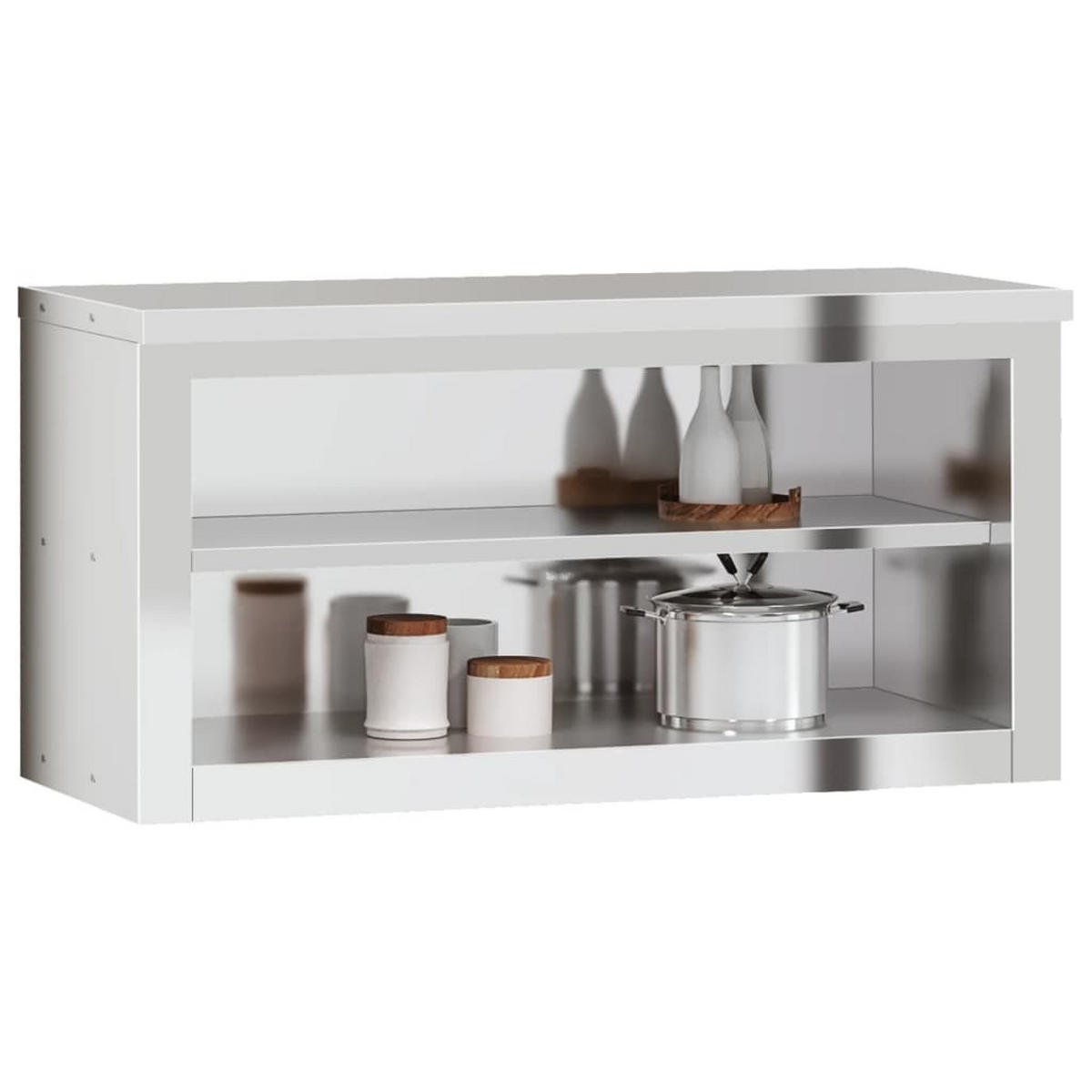KÜCHEN-WANDSCHRANK Mit Ablage Edelstahl - Silberfarben, Metall (40/46/92cm) - vidaXL