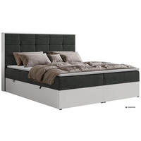 BOXBETT ALVIT 160/200 - Dunkelgrau Stukture - Topper T25 - H4 - Dunkelgrau/Schwarz, Kunststoff/Textil (160/200cm) - MKS