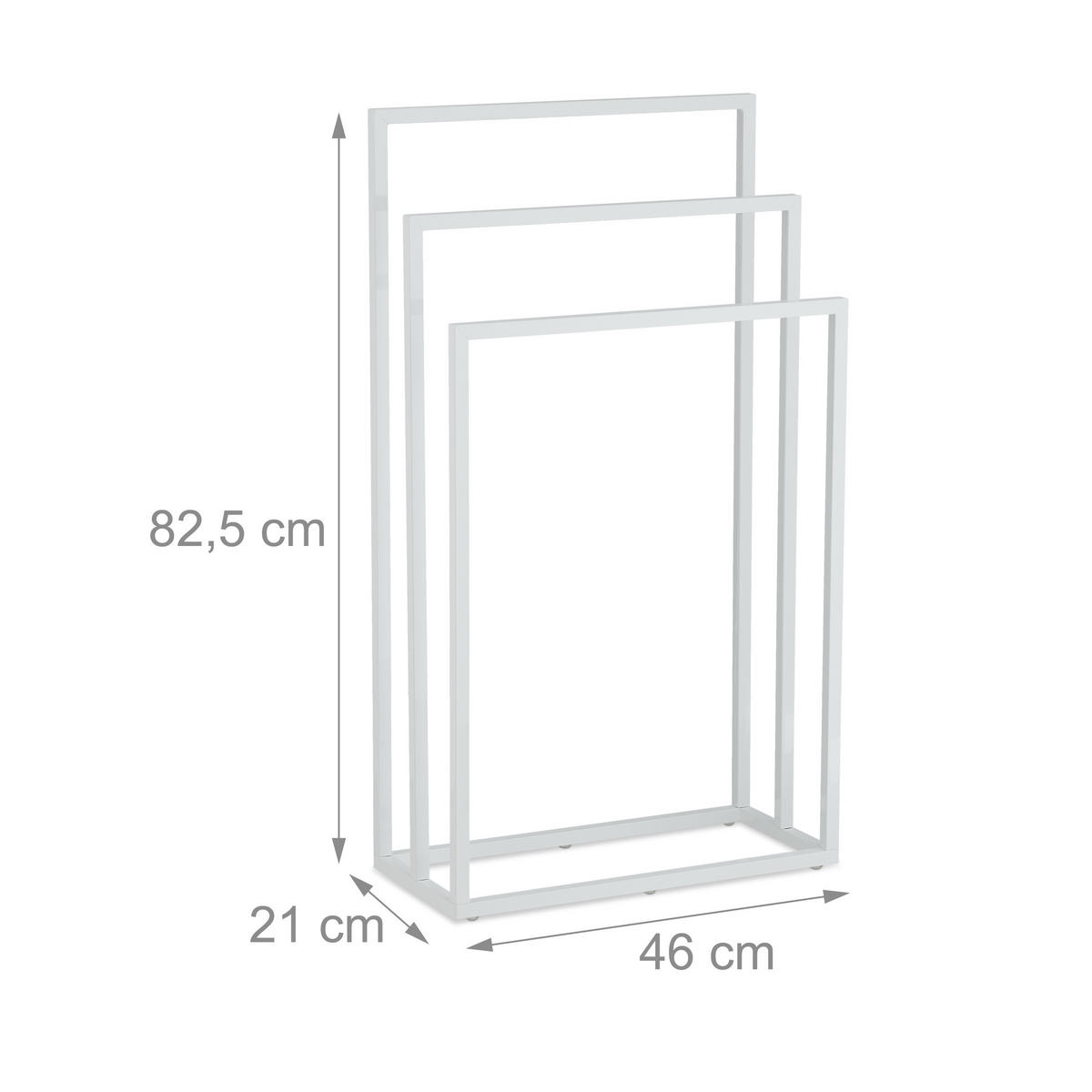 HANDTUCHSTÄNDER - Weiß, Metall (46/82.5/21cm) - Relaxdays