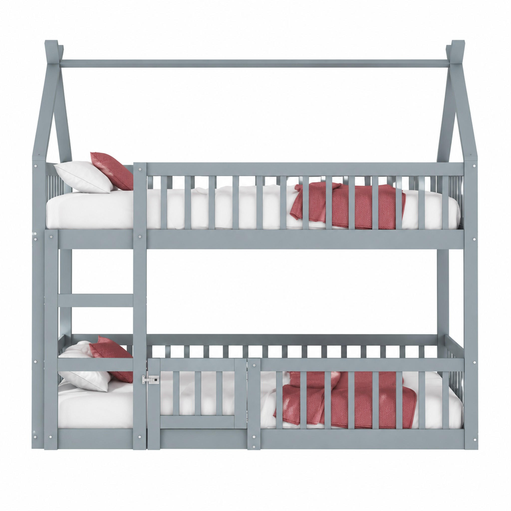 ETAGENBETT mit Treppe 90x200 cm Grau - Grau, Holzwerkstoff (90/200cm) - Beauniv