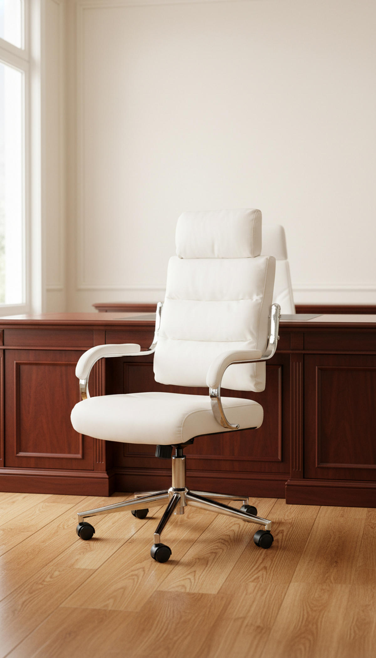 BÜROSTUHL Noxar weiß - Chromfarben/Weiß, Kunststoff/Metall (61/129/78cm) - TPFLiving