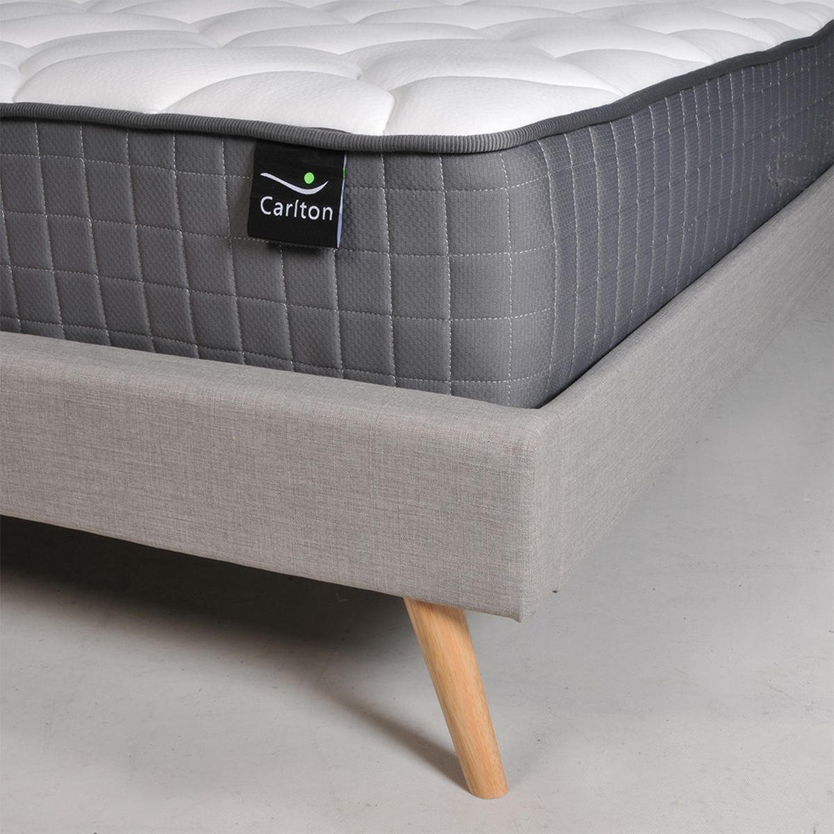 BETT FJORD MIT MATRATZE/ BETT 140X190 - HELLGRAU - Hellgrau, Holzwerkstoff (140/190cm) - Weber Industries